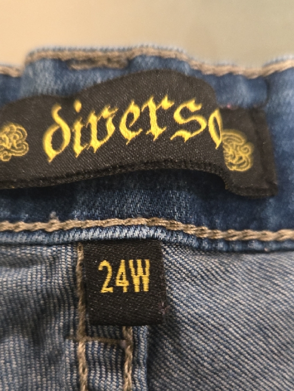 Denim Jean Shorts with Flag Pocket Accents - Blue - Picture 6 of 10